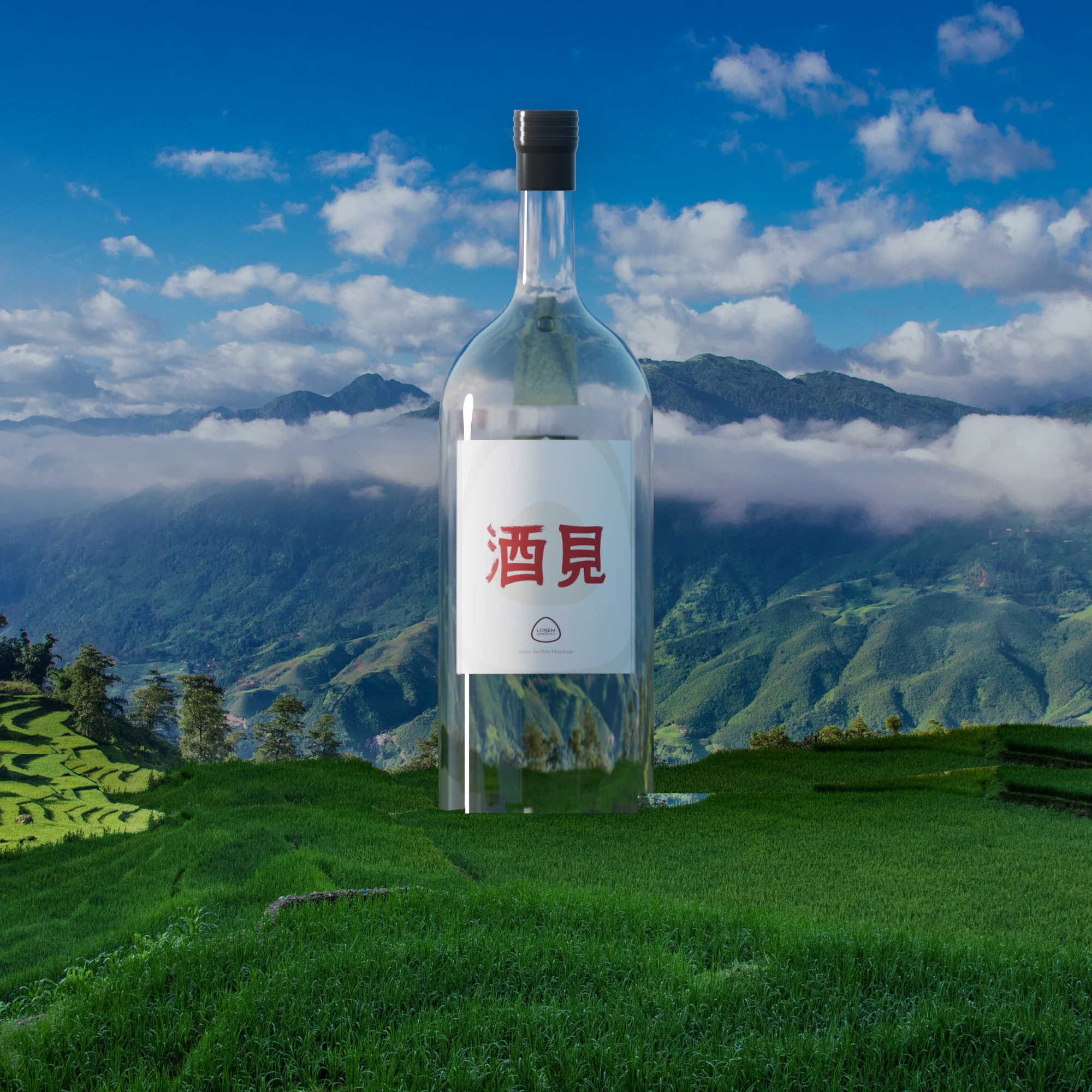 Sake Bottle Mockup