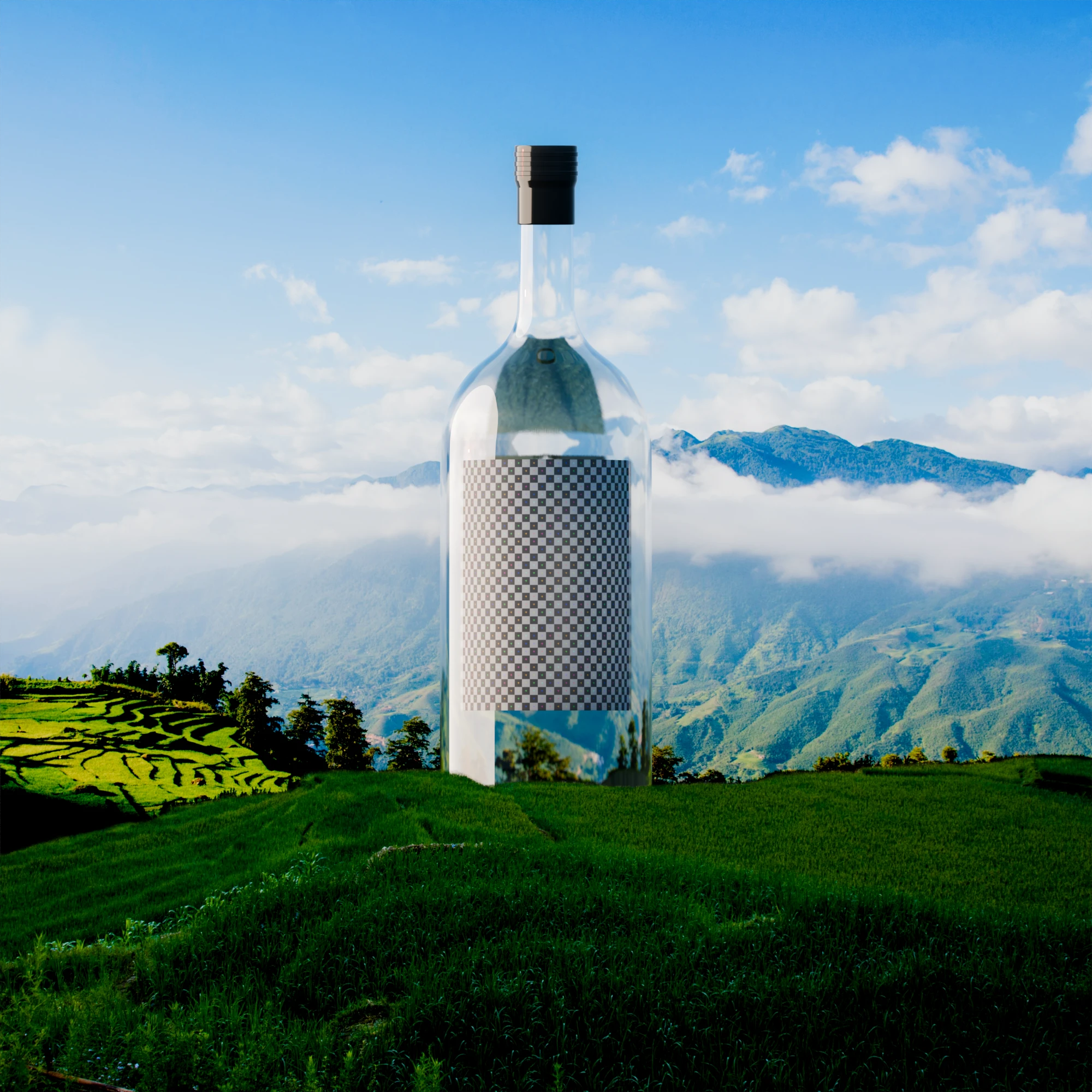 Sake Bottle Mockup