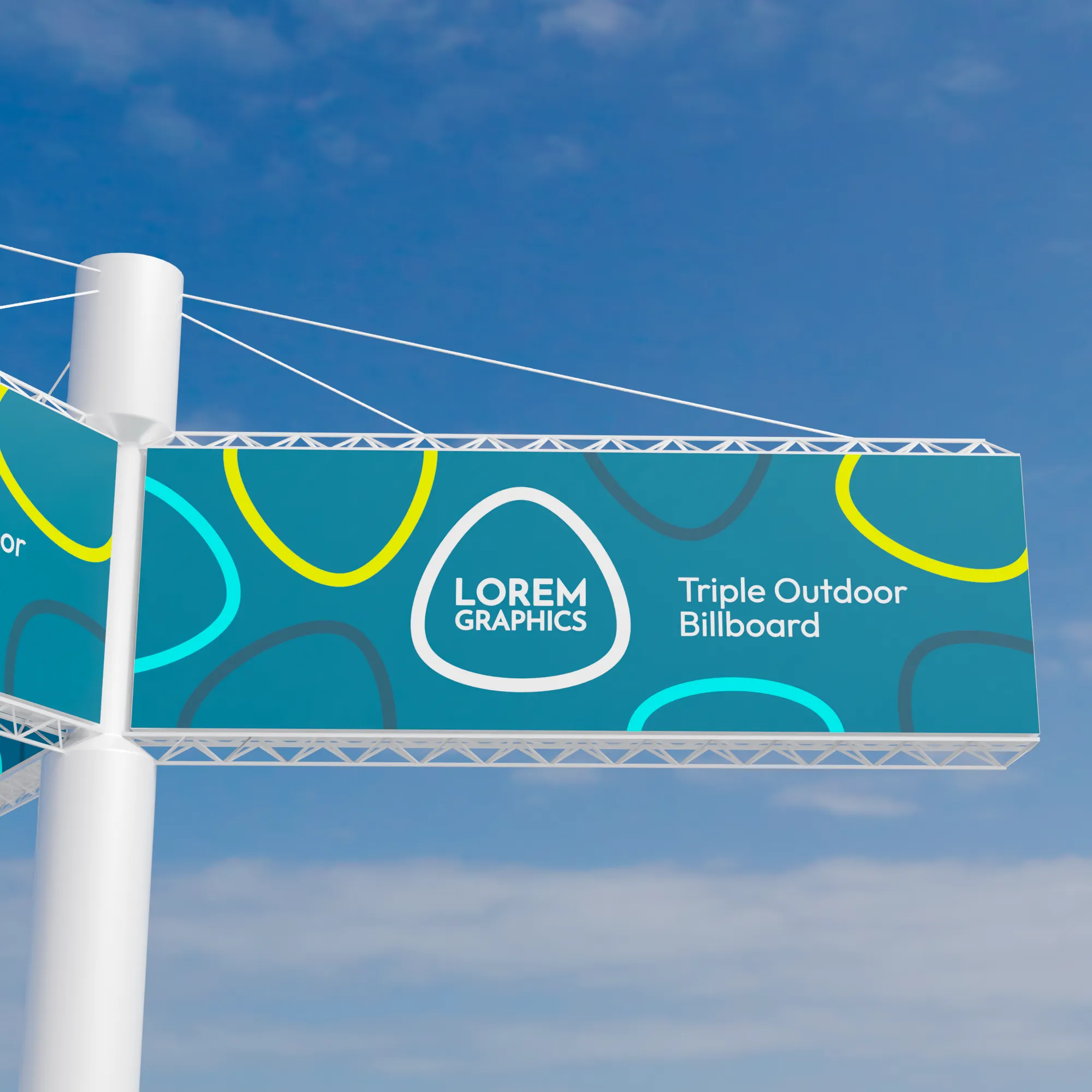 Triple Outdoor Billboard Mockup
